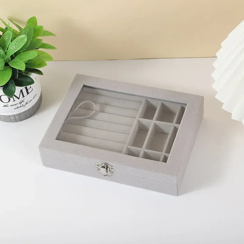 Jewelry Storage Box Earring Ring Necklace Organizers Storage Transparent Jewlery Holder Display Box for Jewelry  Classification