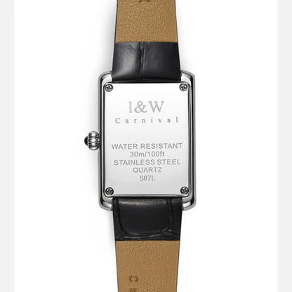 CARNIVAL Womens Fashion Square Quartz Watch Ladies Brand Luxury Waterproof Ultra Thin 5mm Dress Wristwatch for Women Reloj Mujer