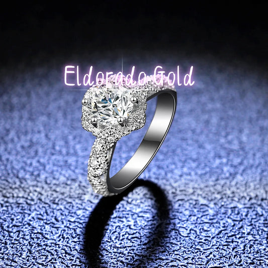 2025 Boutique PT950 Platinum Diamond Ring 1 Carat Moissanite Six-Clawed Female Ring Charming Fashion Women's Jewelry