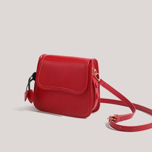 High Quality Retro Red PU Crossbody Bag 2024 Women's Light Luxury Magnetic Buckle Flap Underarm Bags Versatile Commuting Handbag