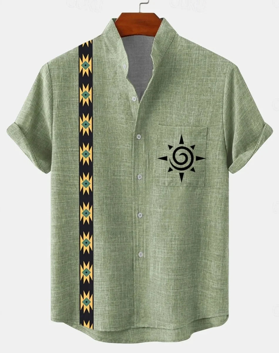 Men's New Linen Hawaiian Shirt 3D Fashion Short Sleeve Casual Urban Trend Summer Comfort Vacation