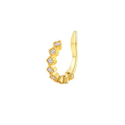 1Pc Hypoallergenic Huggie Earring Cuff for Women Men, Sparkling Cubic Zerconia Fake Carilage Clip On Ear No Piercing Jewelry