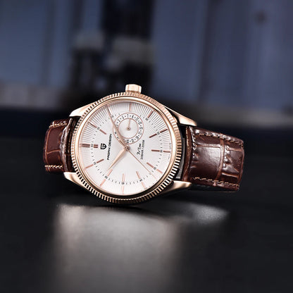 2025 New PAGANI DESIGN Mens Quartz Watches Gold Top Luxury Watch For Man Sapphire Mirror Waterproof Wristwatch Men Leather Clock