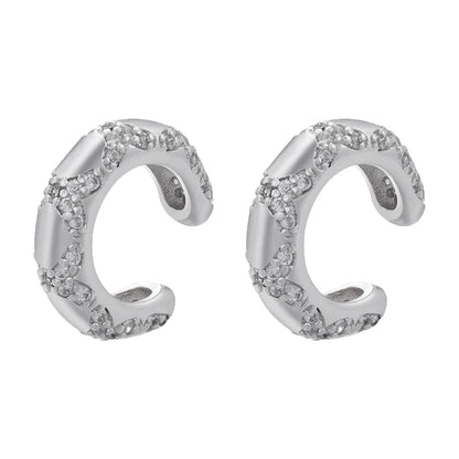 ZHUKOU C shape Female Ear Cuffs No Piercings earrings fake cartilage earring for Women Fashion 2023 Jewelry wholesale VE963