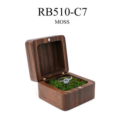 Real Walnut Wood Jewellery Box Wholesale Pendant Necklace Ring earring Gift Display Packaging Case with Velvet Interior