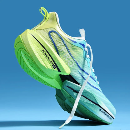 Carbon Plate Couple's Running Shoes Shock-Absorbing Rebound Ultra-Light Sports Shoes for Men and Women Summer Mesh Breathable Po