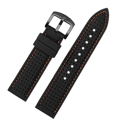 For Mido Watch with Silicone Soft Waterproof Commander Series Helmsman Series Orange Rudder Beren Saili Series Men's 20 22 24mm