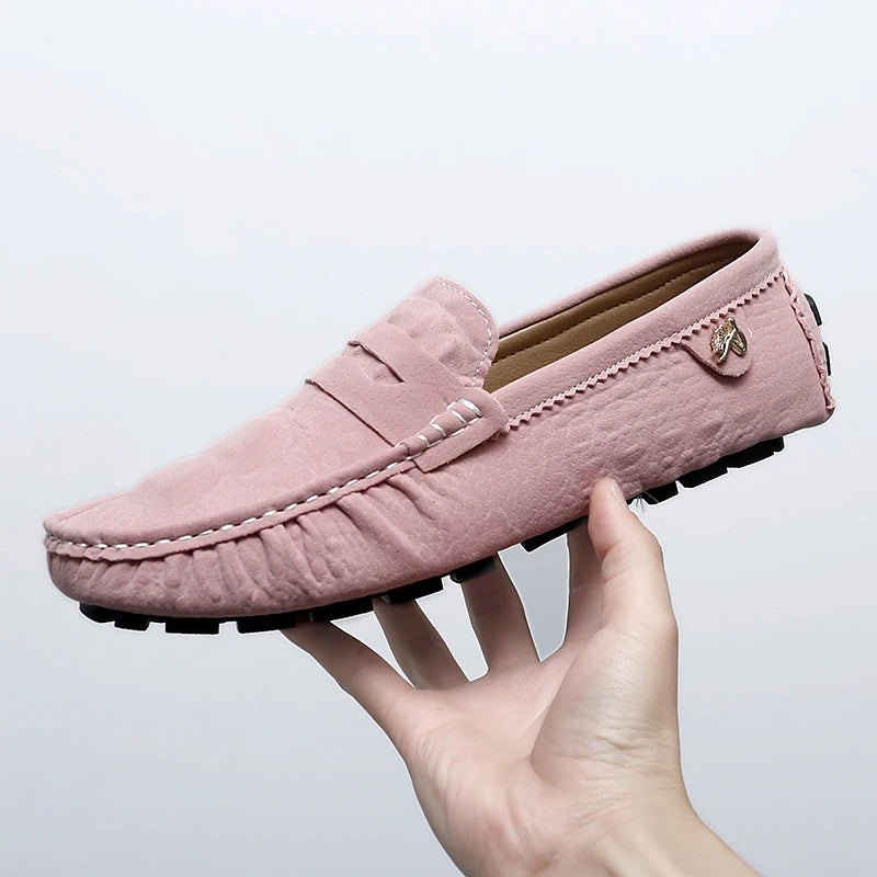 2025 New Handmade Beanie Shoes Men's Light Luxury Crocodile Pattern Trendy Easiest for Match Slip-On Lazy Loafers Men's and Women's Driving Trendy Shoes