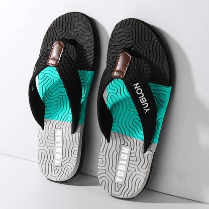 Men's Non-Slip Summer Flip-Flops Beach Wear Fashion Soft Sole Outdoor Leisure Footwear Personality Style