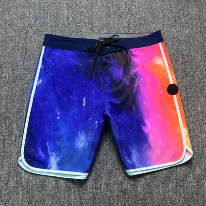 Plus size 28 38 Men's Beach Board Shorts 4-way Stretch Casual Sport Quick dry Waterproof Swim Surfing Diving Bermuda Trunks