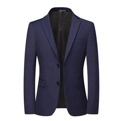 2025 Blazer New Men's Fashion Business Solid Color British Style Professional Work Groom Wedding Dress Best Man Blazer Jacket