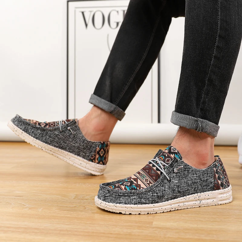 Comfortable Men Casual Canvas Shoes Men Loafers Mocassin Homme Moccasins Summer Popular Streetwear Plus Big Size 48