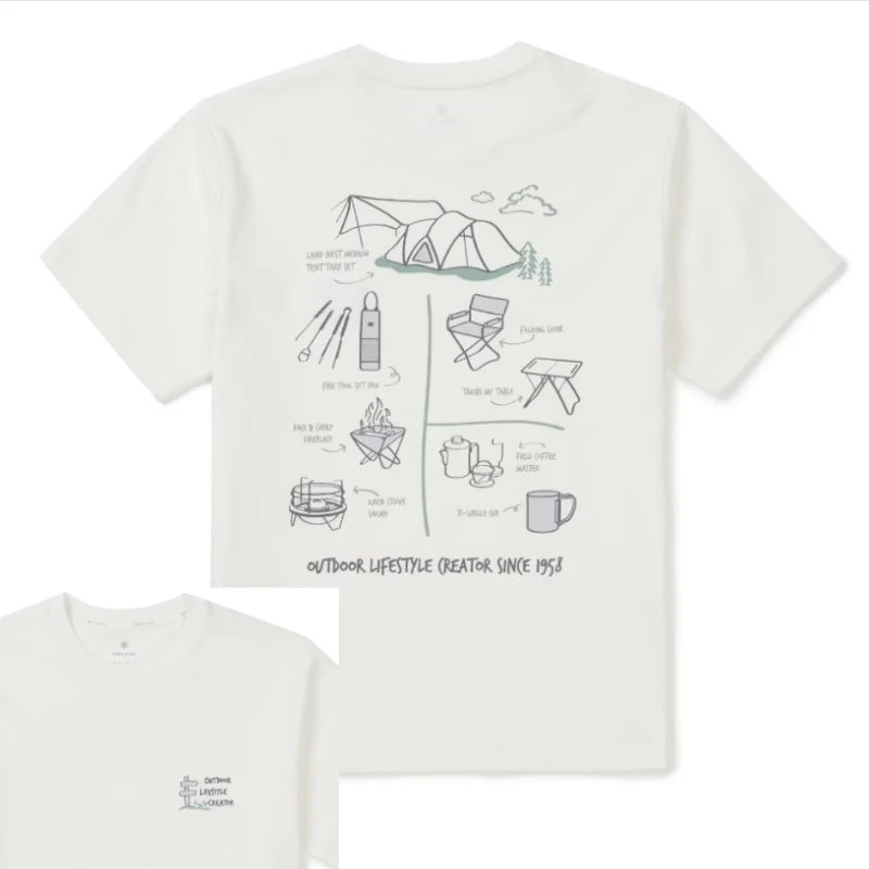 Men's Outdoor Cotton T-Shirt Dynamic Encryption Print Streetwear Top Black Crew Neck Summer Graphic Tee