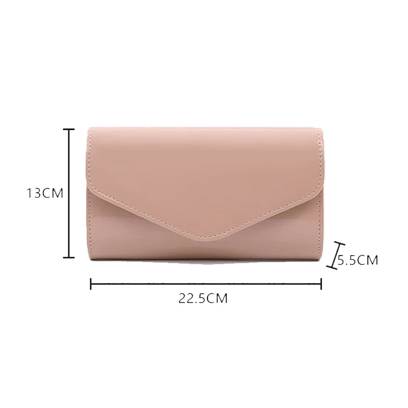 Patent Leather Envelope Clutch Purse Shiny Candy Color Cover Day Clutches Evening Bag for Women Shoulder Handbags Bolso Mujer