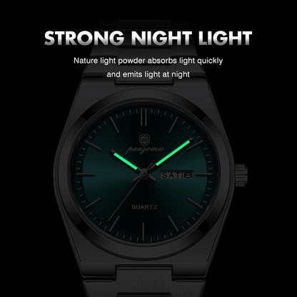 PAAZOMU Luxury Sport Man Watch Military Waterproof Luminous Date Week Men Watch Stainless Steel Quartz Men's Watches Male Clock