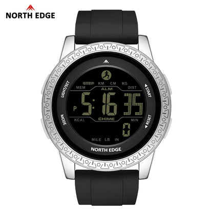 NORTH EDGE NEW APOLLO Men's Digital Watch Sports Waterproof 50M Wristwatches Dual Time Pedometer Stopwatch Alarm Clock For Women
