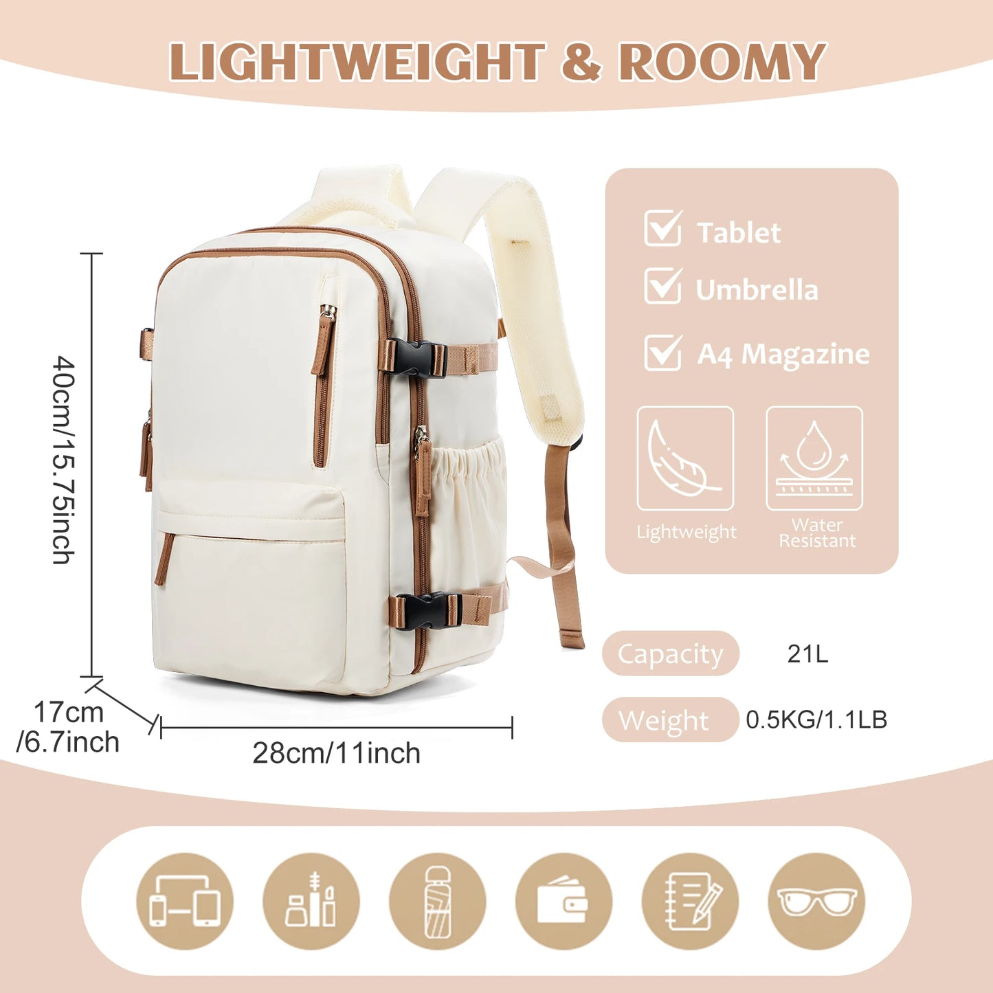 Cabin Airplane Travel Backpack 40x30x20, Hand Luggage Cabin Backpack Wizzair 40x30x20 Carry-Ons Men Women 15.6 inch Laptop Bags