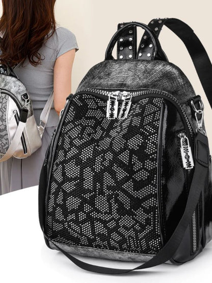 Fashion Large Capacity Commuter Women's Backpack Girls Leisure Travel Storage Bag Soft Leather Waterproof Korean Style Shoulder