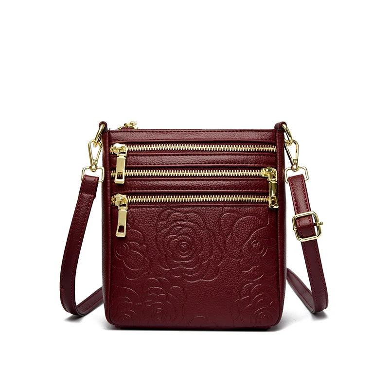 Three Zippers Design Crossbody Bags for Women Soft Leather Handbags High Quality Shoulder Bag Bolsa Women Messenger Bags Sac