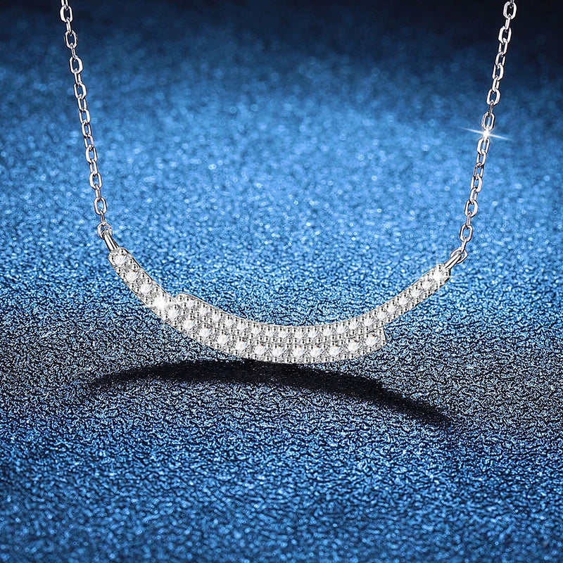 NeeTim D VVS1 Full Moissanite Necklace for Women Lab Diamond S925 Sterling Silver Wedding Party Pendant Necklaces GRA Certified