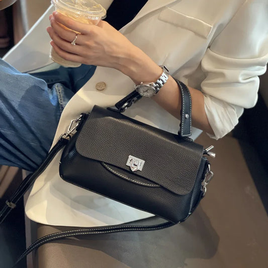 Genuine Leather Women's Bags Fashion Ladies Casual Handbags Soft Cow Leather Versatile One Shoulder Messenger Bag High Quality