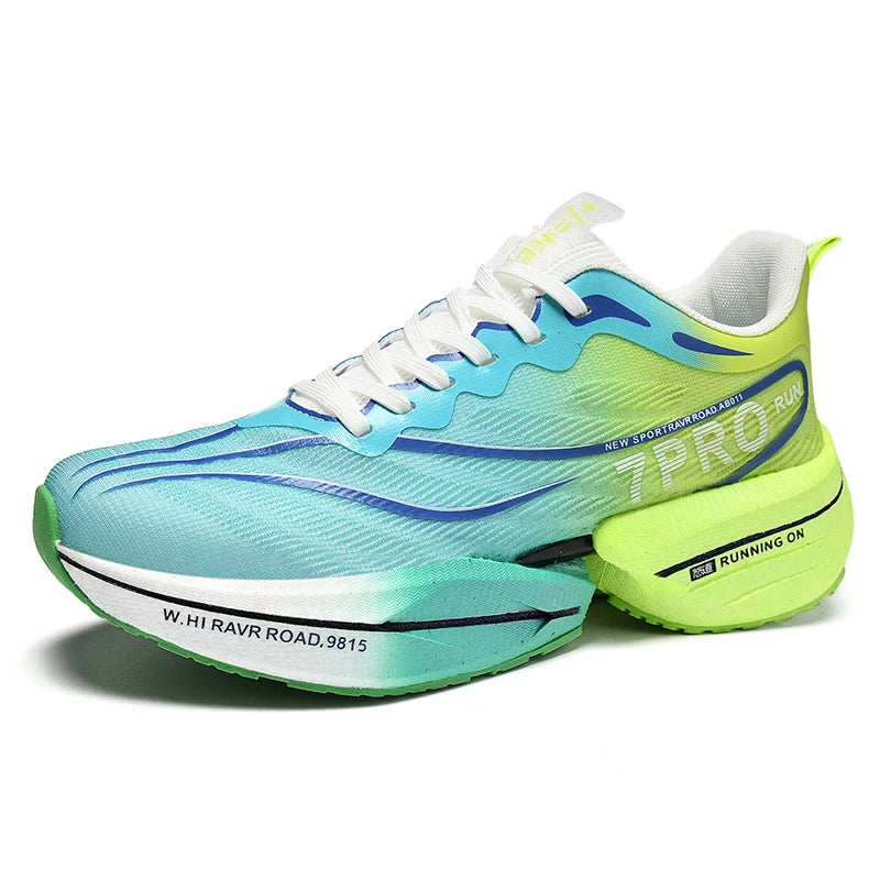 Carbon Plate Couple's Running Shoes Shock-Absorbing Rebound Ultra-Light Sports Shoes for Men and Women Summer Mesh Breathable Po