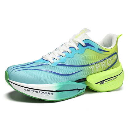Carbon Plate Couple's Running Shoes Shock-Absorbing Rebound Ultra-Light Sports Shoes for Men and Women Summer Mesh Breathable Po