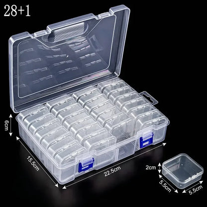 Small Bead Organizer Cases Plastic Organizer Box Mini Clear Bead Storage Container Box with Hinged Lid for DIY Jewelry Supply