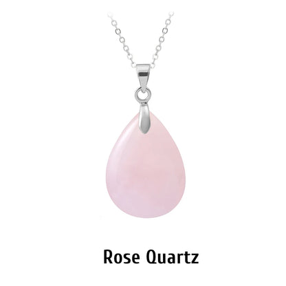 Natural Stone Crystal Pendant Teardrop Fashion Necklace For Diy Necklace Earrings Making Jewelry Christmas Friendship Gift
