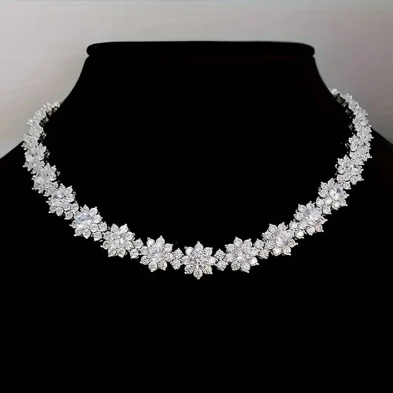 D VVS1 Moissanite Diamonds Bracelet Necklace For Women 925 Sterling Silver Jewelry Plated 18k Gold For Engagement Wedding Gift