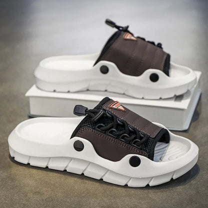 2025 New Men's Sandals Fashion Designer Soft Men's Slippers Outdoor Breathable Beach Shoes Anti-slip Comfortable Men Flip Flops
