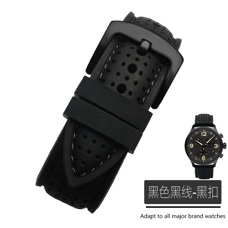 For Mido Watch with Silicone Soft Waterproof Commander Series Helmsman Series Orange Rudder Beren Saili Series Men's 20 22 24mm