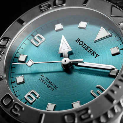 Boderry ADMIRAL Diver Watches 3-Hand No Date 200M Waterproof Titanium Automatic Mechanical Luxury Wristwatch For Men
