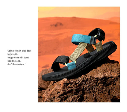 Summer Outdoor Wadable Sandals Man Arch Support Yoga Mat Insole Gladiator Open Beach Slippers Antiskid Durable Flat Men Shoe