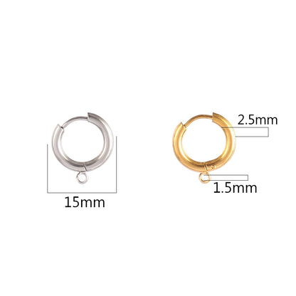 10pcs/Lot 316L Stainless Steel Hoop Earrings Findings Round Earrings Base For DIY Earrings Jewelry Making Supplies Accessories