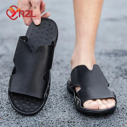 YRZL Men's Shoes Summer Slippers Mens Indoor Slides Casual Sandals Man Lightweight Breathable Beach Slippers for Men Sandals