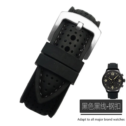 For Mido Watch with Silicone Soft Waterproof Commander Series Helmsman Series Orange Rudder Beren Saili Series Men's 20 22 24mm