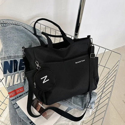 Women Shoulder Crossbody Bag Japanese Canvas Tote Messenger Bag for Student 2025 Ladies Hand Bags Female Handbag Bolsa Feminina