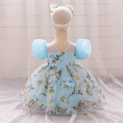 Toddler Girl Summer Casual Dresses Baby Girls Party Dress Kids Wedding Bridesmaid Floral Princess Gown Children Holiday Costumes