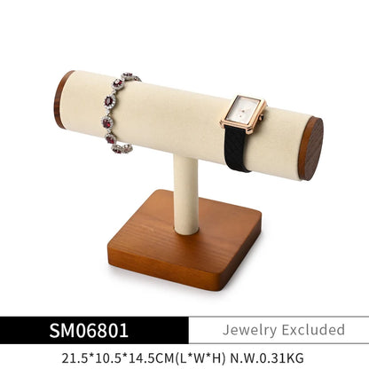 Oirlv Hot Wooden Hovering T-Bar Jewelry Display Stand Watches Bracelet Necklace Bangle Holder Jewelry Organization Holder Rack