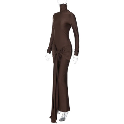 Hawthaw Women 2024 Spring Autumn Fashion Long Sleeve Party Club Streetwear Bodycon Red Long Dress Wholesale Items For Business