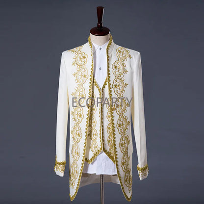 2023 New Retro Court Style Men's Tuxedo Men's Suit Three-piece Suit for European and American Opera Stage Costumes Dress Suit