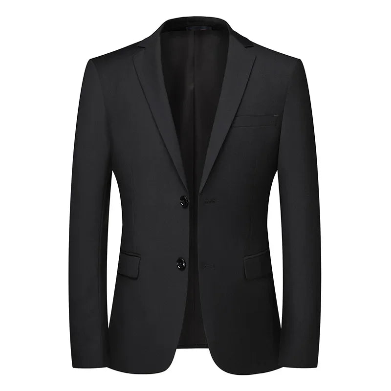 2025 Blazer New Men's Fashion Business Solid Color British Style Professional Work Groom Wedding Dress Best Man Blazer Jacket