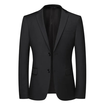 2025 Blazer New Men's Fashion Business Solid Color British Style Professional Work Groom Wedding Dress Best Man Blazer Jacket