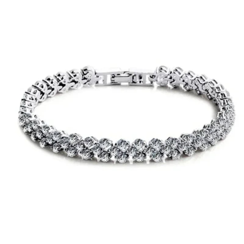 Delysia King 3 Color Women FashionZircon Inlaid Heart Bracelet