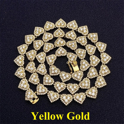 Unisex Moissanite Heart Tennis Chain For Women Original 925 Sterling Silver Gold Man Moissanite Bracelet Cuban Chain Hip hop