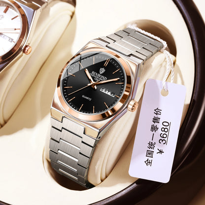 BINBOND Top Brand New 103 Fashionable Men's Quartz Watch Waterproof Night Light Dual Calendar Ultra Thin Men's Quartz Watch