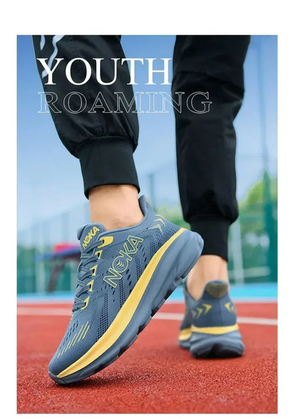 Men's Running Shoes Breathable Cushioning Couple Non-Slip Outdoor Jogging Trainer Race Sneakers Luxury shoes Mesh Off-road Shoes