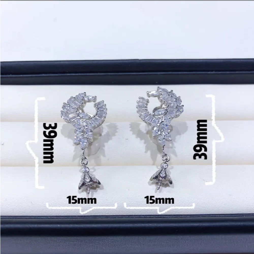 Beautiful South Sea Round AAAA 9-10mm10-11mm 11-12mm Natural White Pearl Pendant Earrings 925s