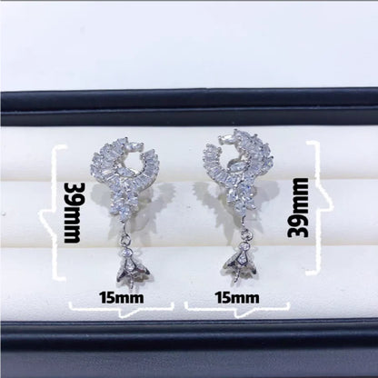 Beautiful South Sea Round AAAA 9-10mm10-11mm 11-12mm Natural White Pearl Pendant Earrings 925s